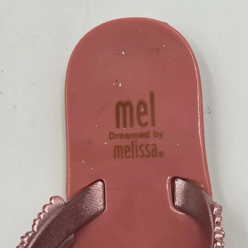 Mini Melissa Mel Harmonic Chrome III Rose Gold Sandals Little Girl sz 13